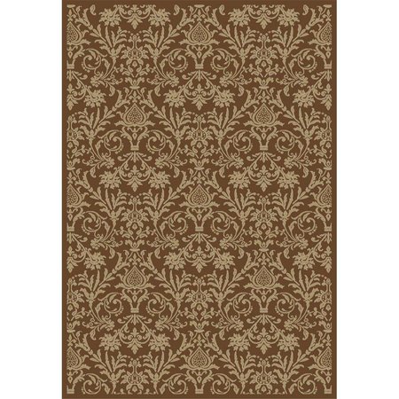 CONCORD GLOBAL 2 ft. 7 in. x 3 ft. 11 in. Jewel Damask - Brown 49483